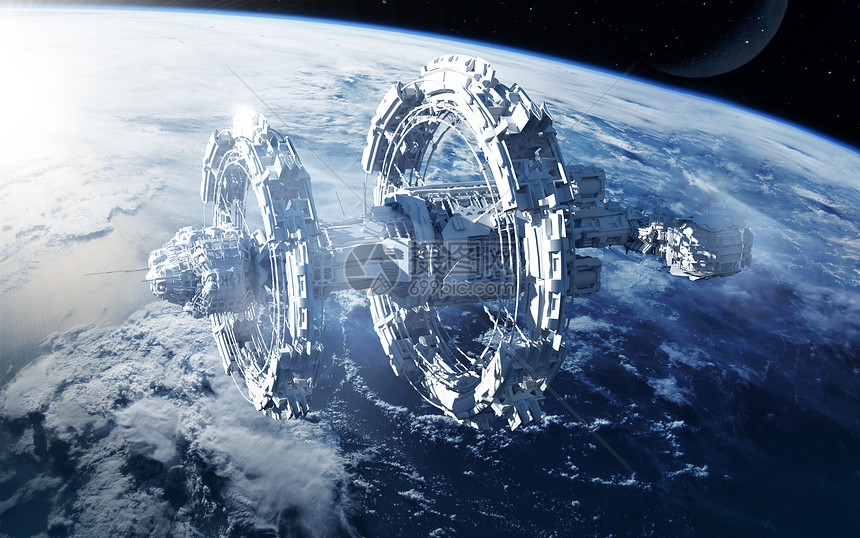 太空衛(wèi)星空間站場景圖片素材_免費下載_obj圖片格式_VRF高清圖片401131556